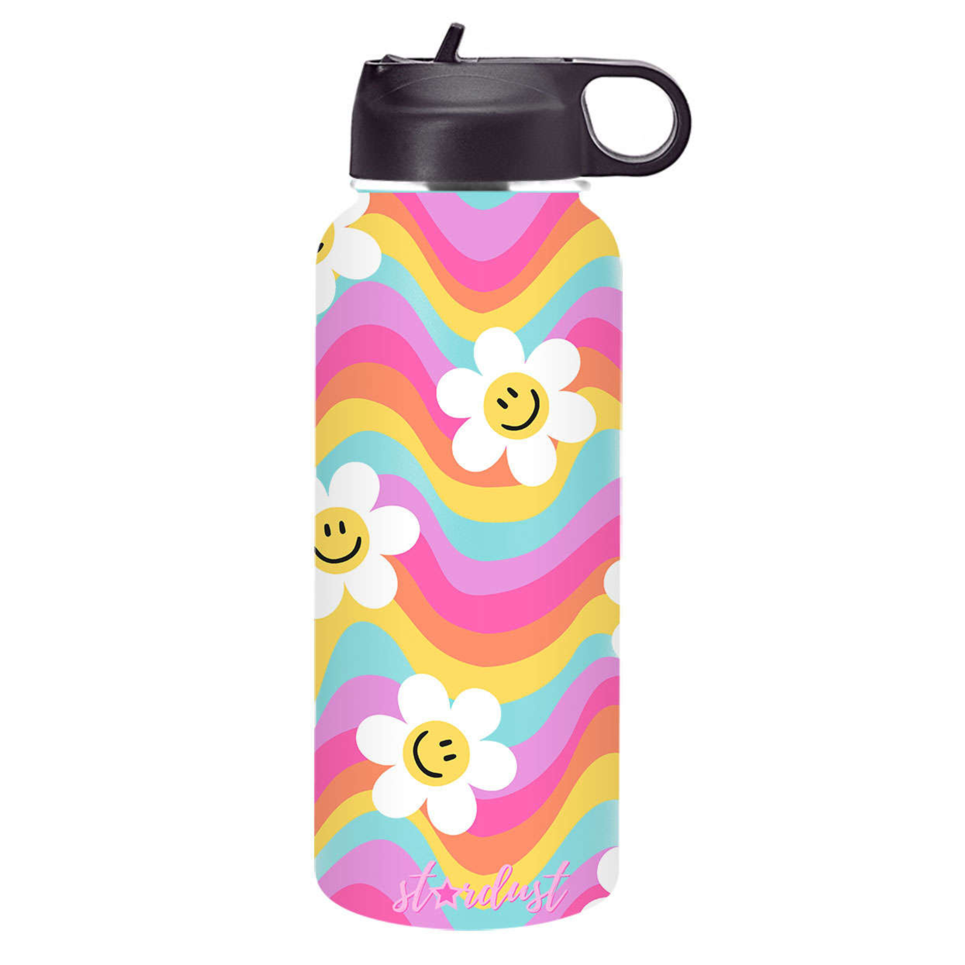 Wavy Daisy Stainless Steel 32 oz Water Bottle