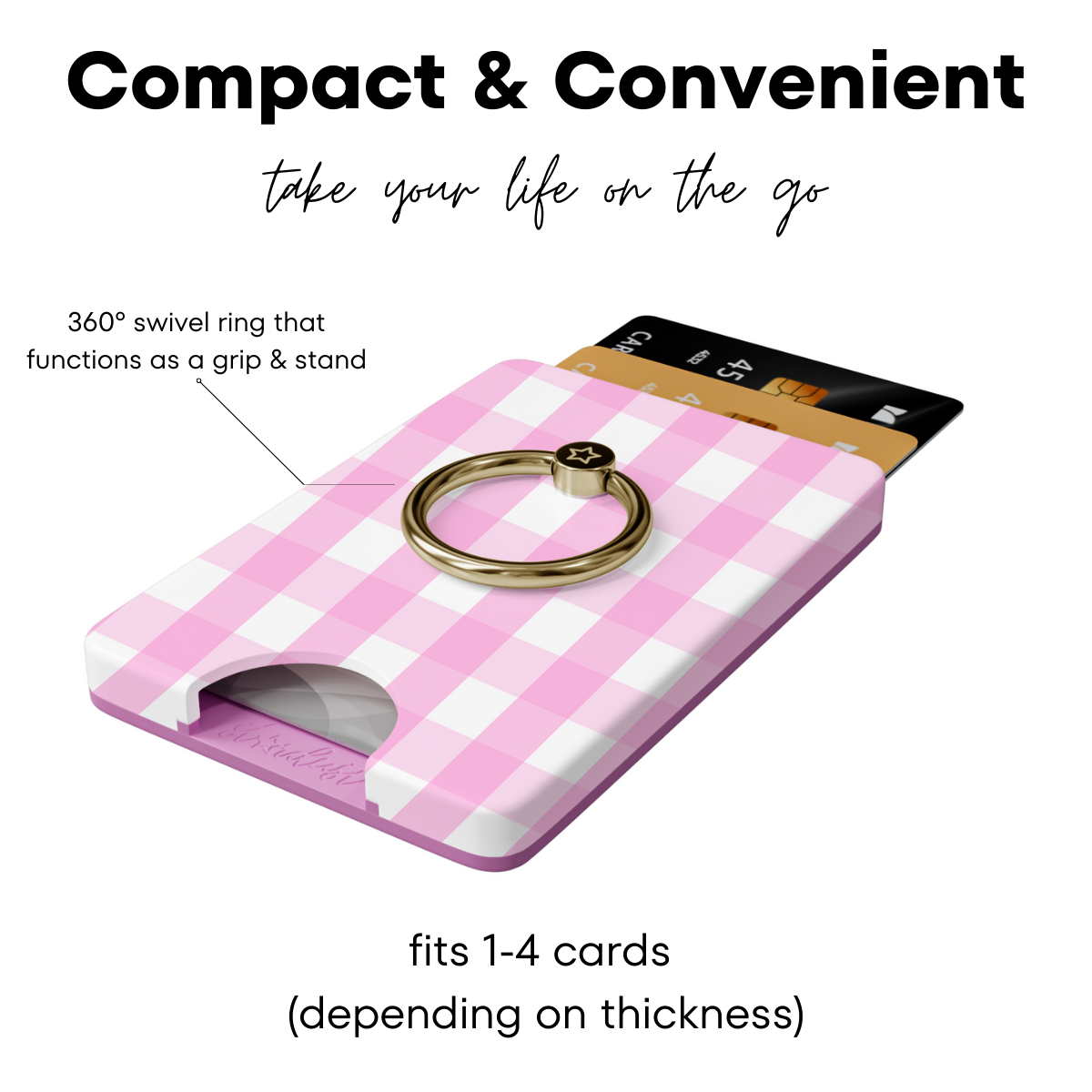 Pink Gingham MagSafe Wallet