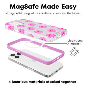 Pink Smileys MagSafe iPhone Case