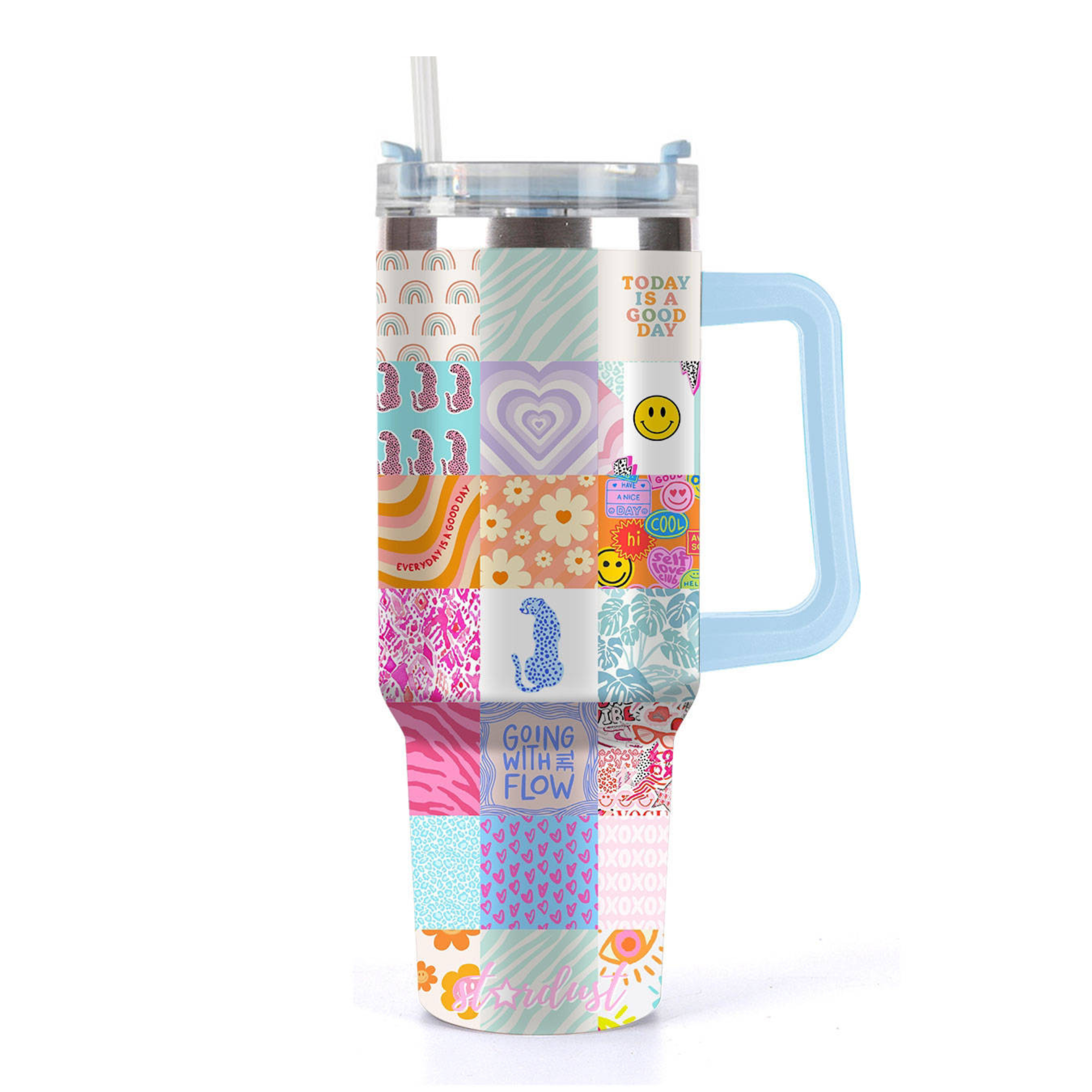 Preppy Collage 30oz Tumbler with Handle