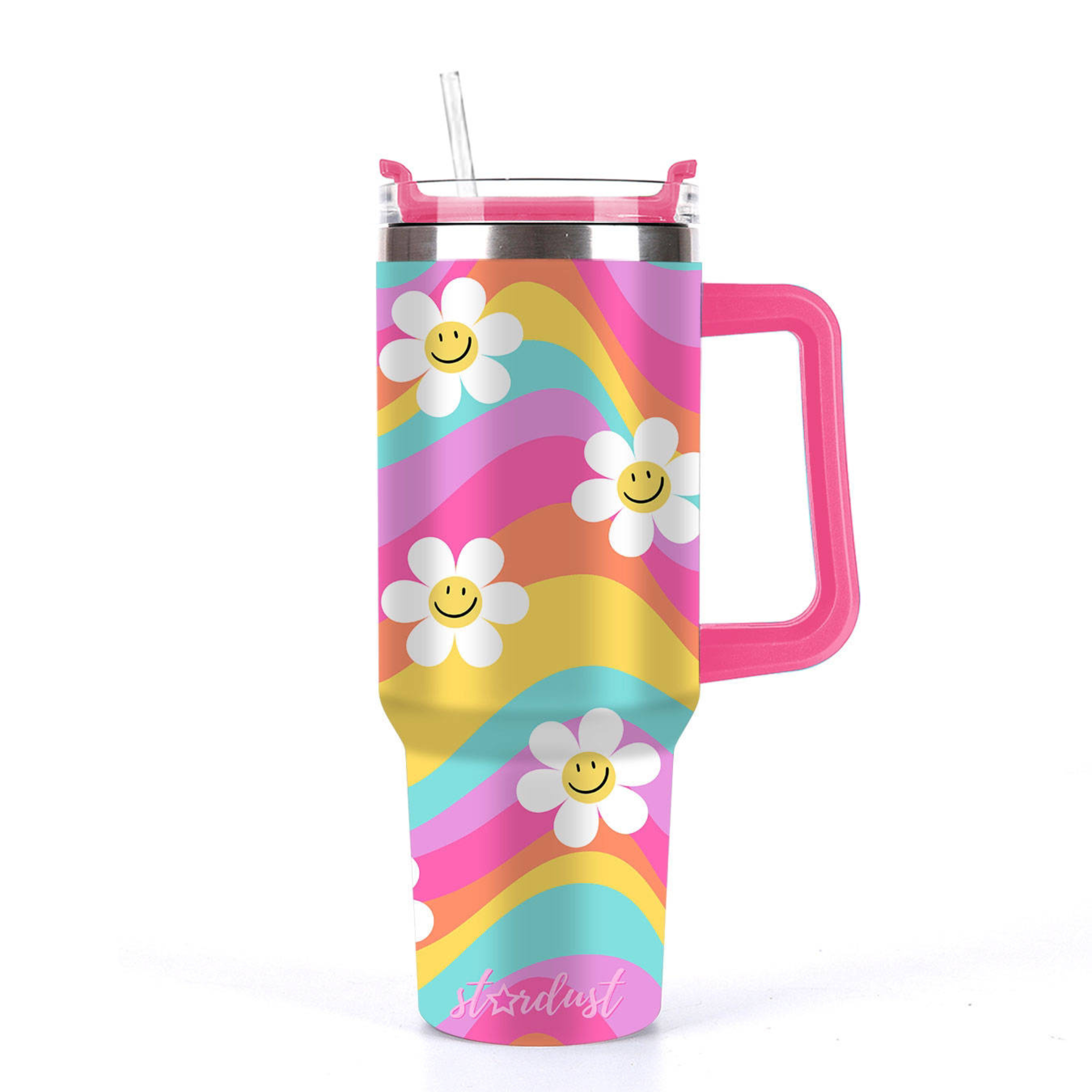 Wavy Daisy 30oz Tumbler with Handle