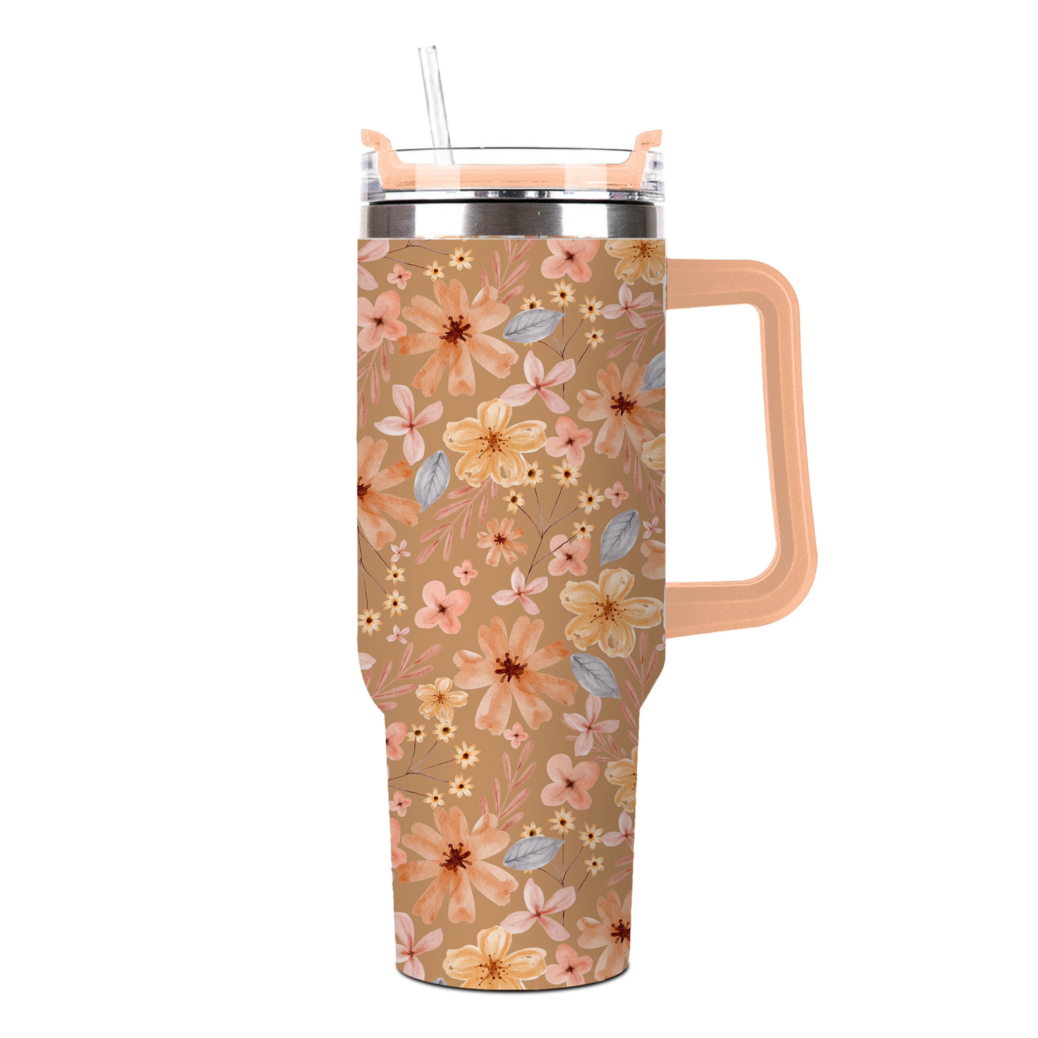 Fall Florals 30oz Tumbler with Handle