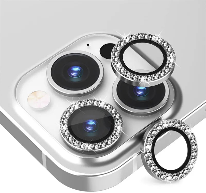 Silver Diamond Phone Camera Lens Protector
