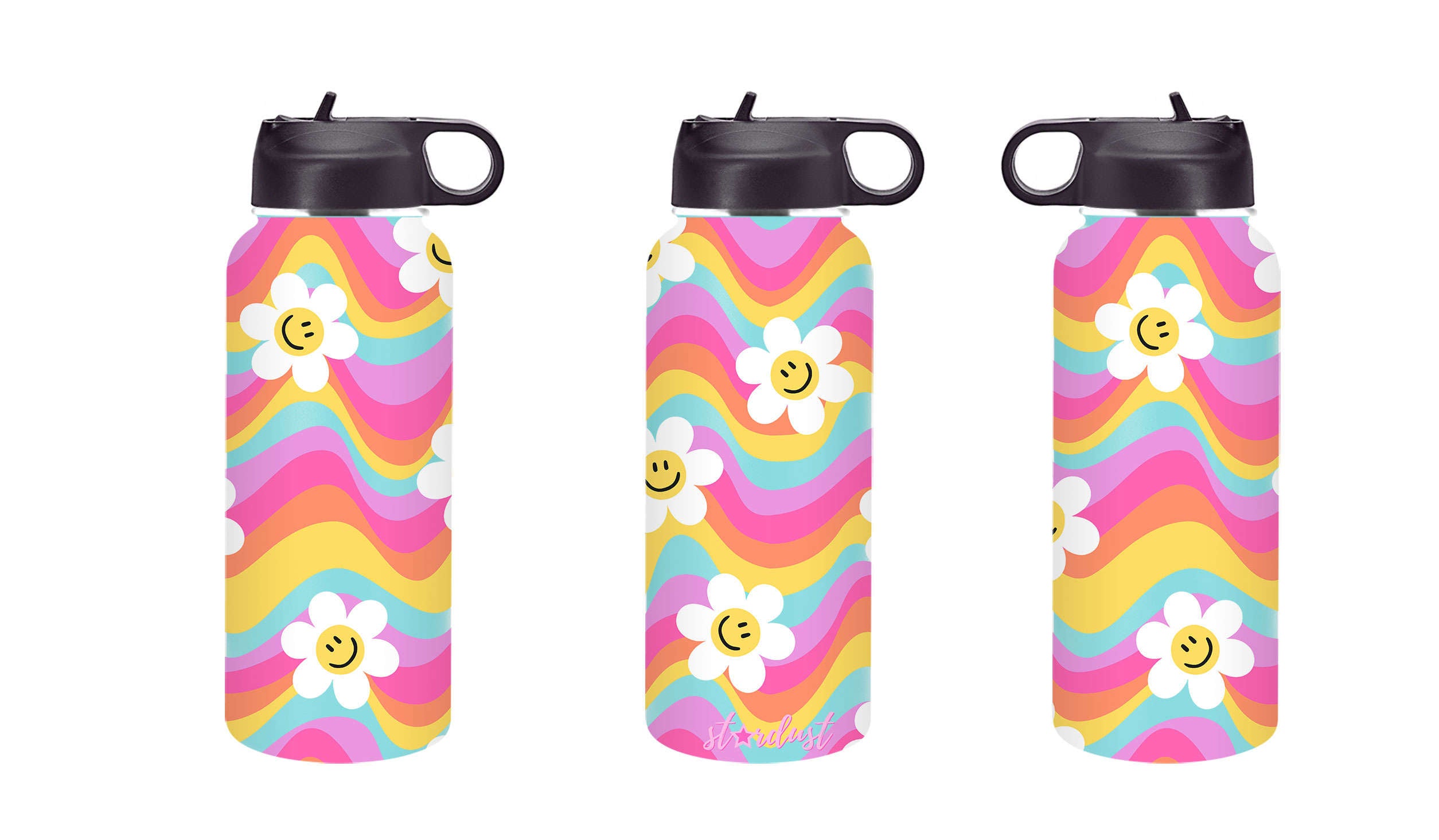 Wavy Daisy Stainless Steel 32 oz Water Bottle