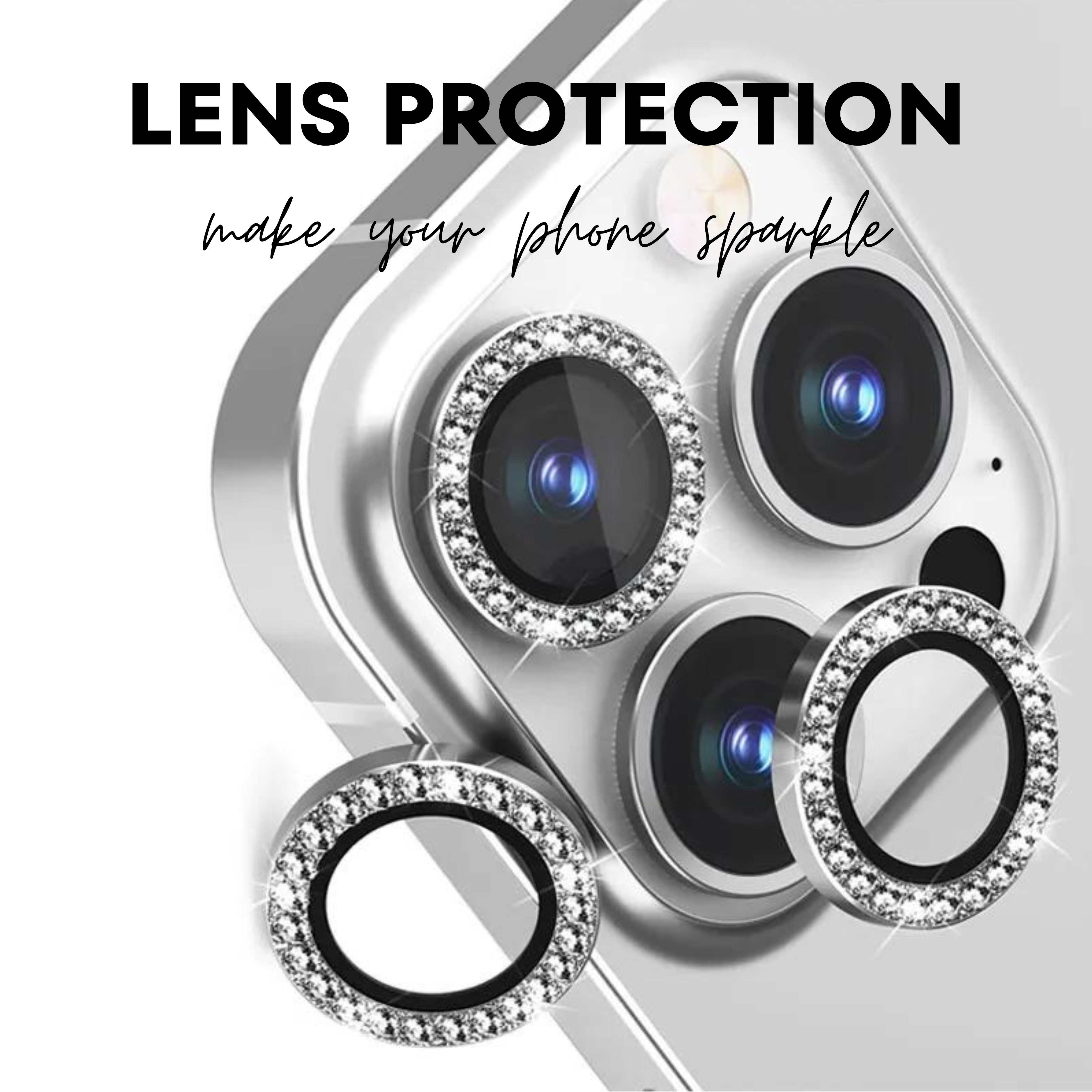 Gold Diamond Phone Camera Lens Protector