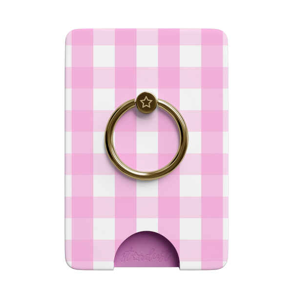 Pink Gingham MagSafe Wallet