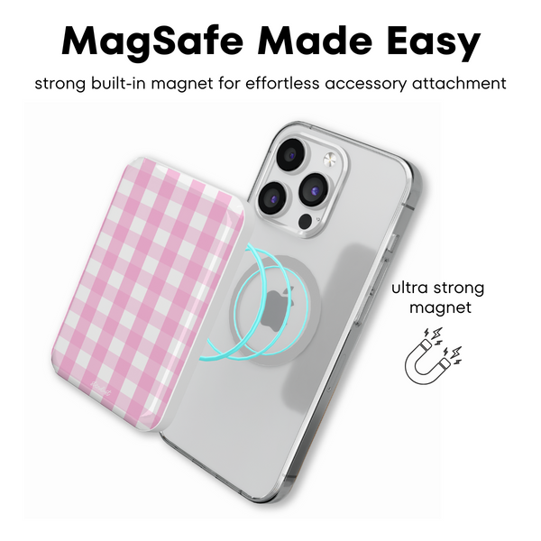 Pink Gingham MagSafe Power Bank