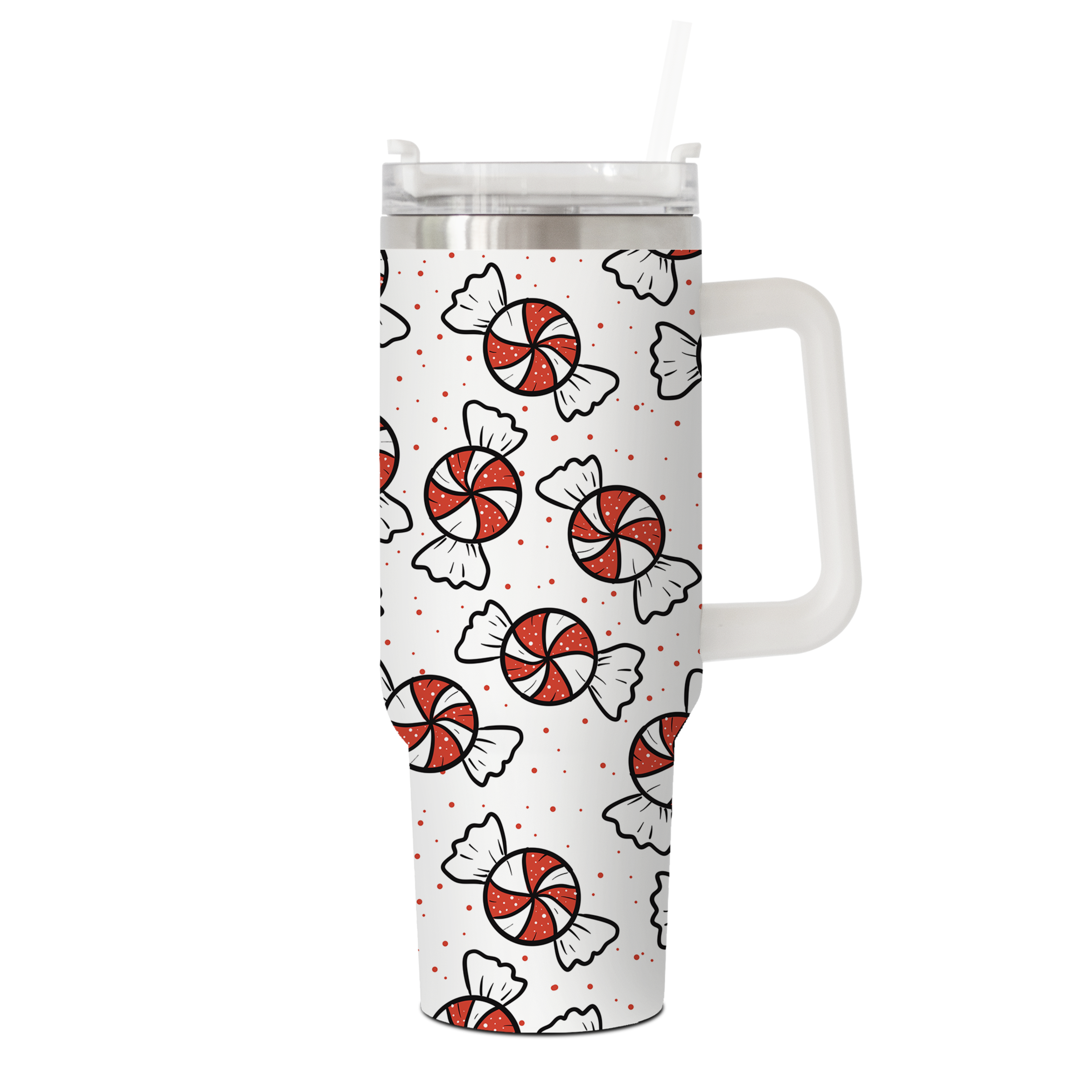Peppermint 30oz Tumbler with Handle