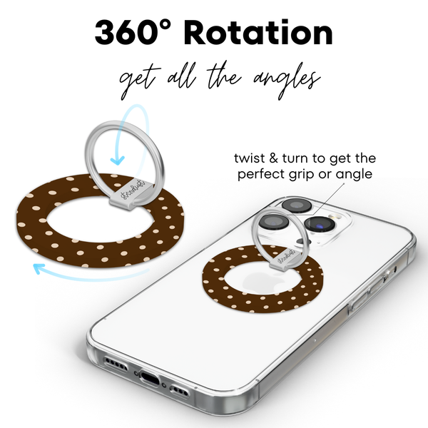 Mocha Polka Dots MagSafe Phone Ring