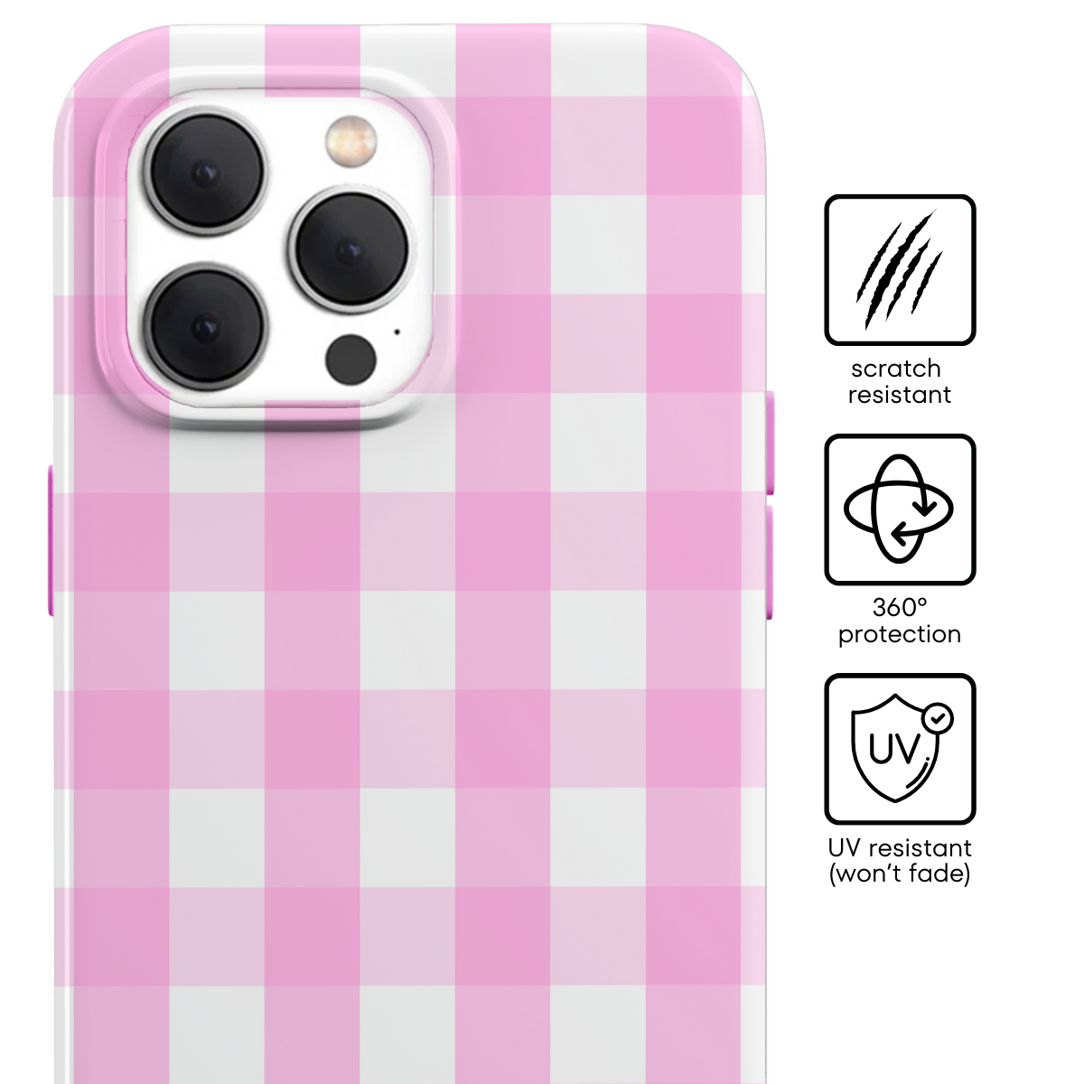 Pink Gingham MagSafe iPhone Case