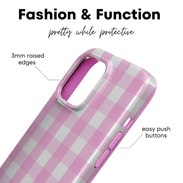 Pink Gingham MagSafe iPhone Case