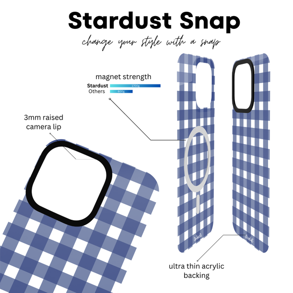 Blueberry Gingham Stardust Snap