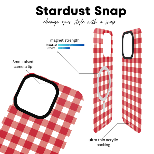 Strawberry Gingham Stardust Snap