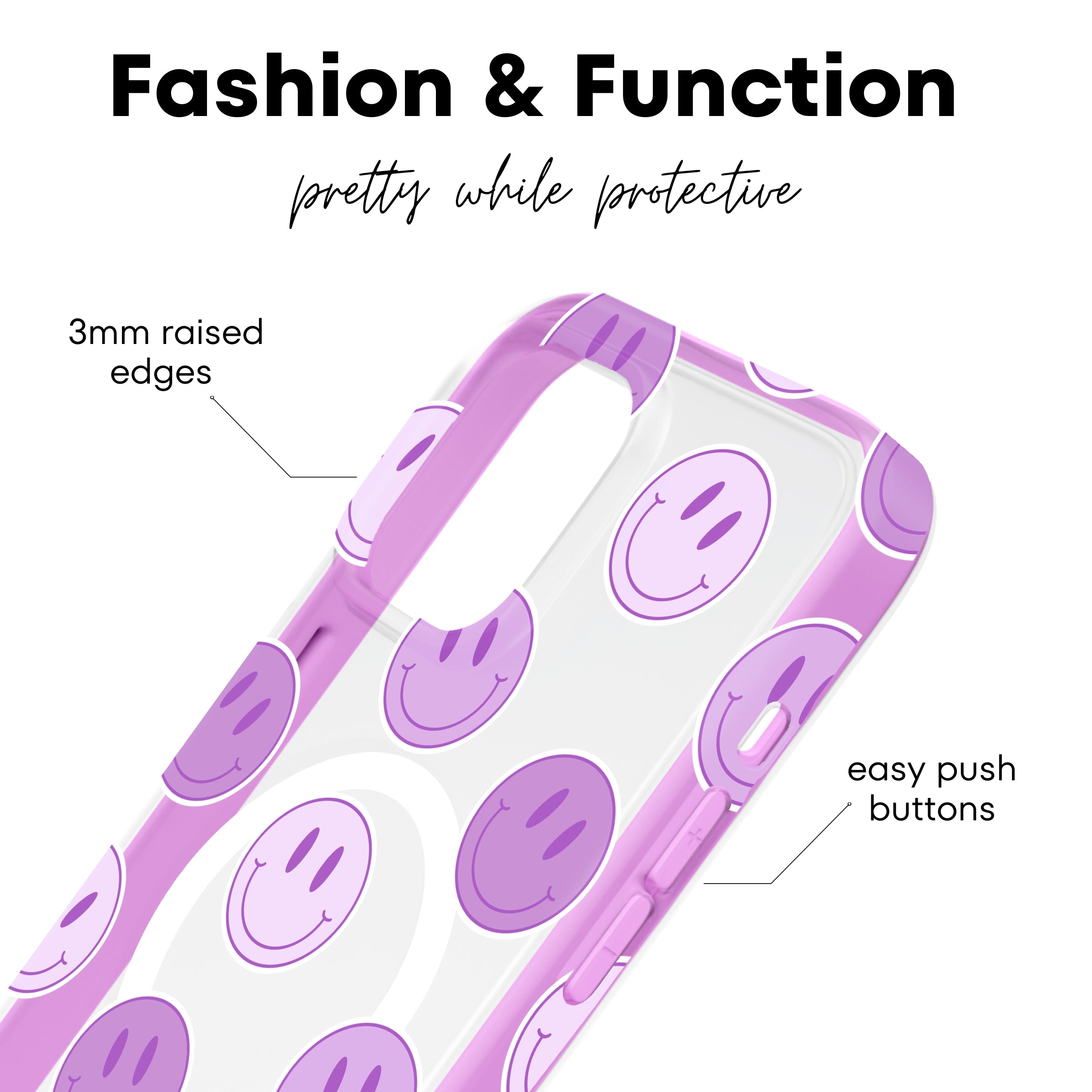 Lilac Smileys MagSafe iPhone Case