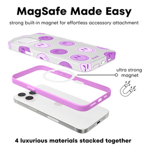 Lilac Smileys MagSafe iPhone Case
