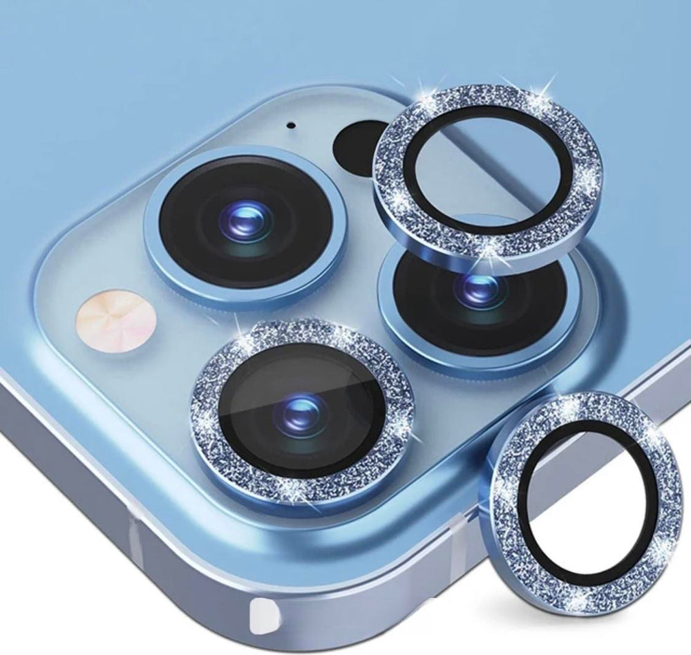 Blue Glitter Phone Camera Lens Protector