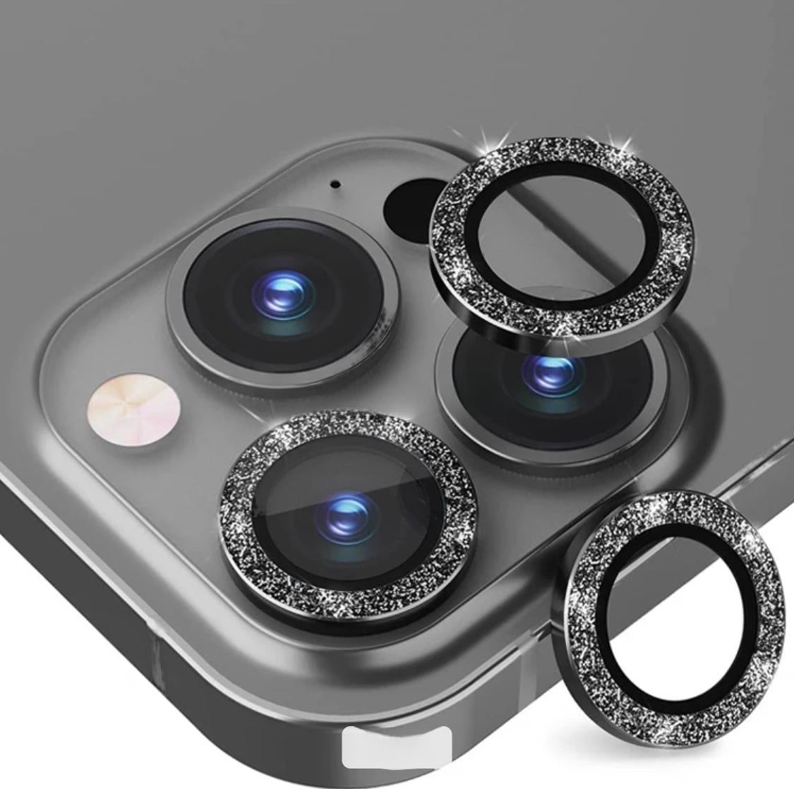 Camera Protector Black Glitter Phone Camera Lens Protector