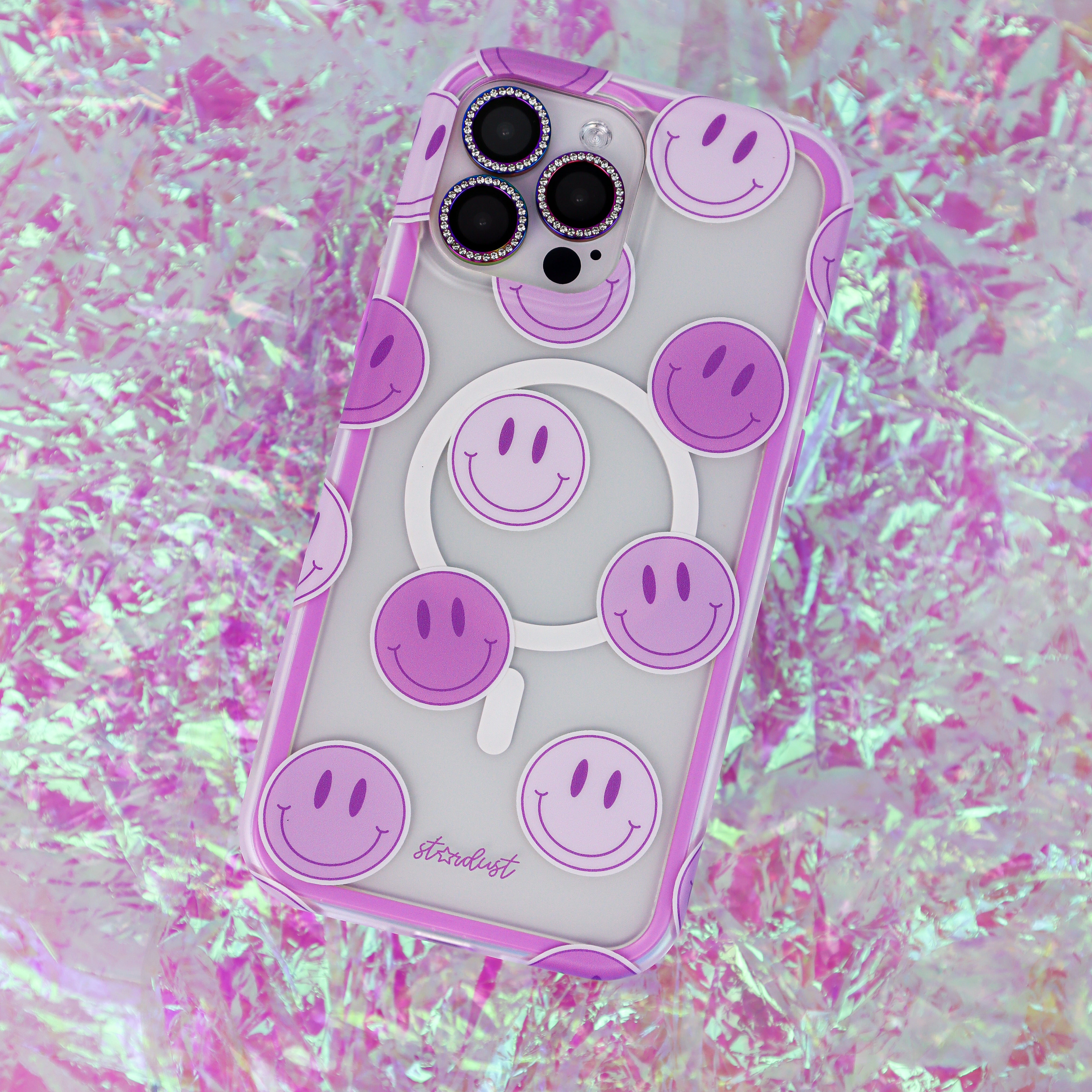 Lilac Smileys MagSafe iPhone Case