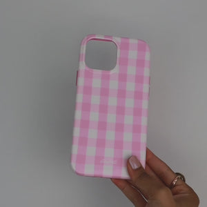 Pink Gingham MagSafe iPhone Case