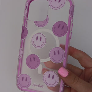 Lilac Smileys MagSafe iPhone Case