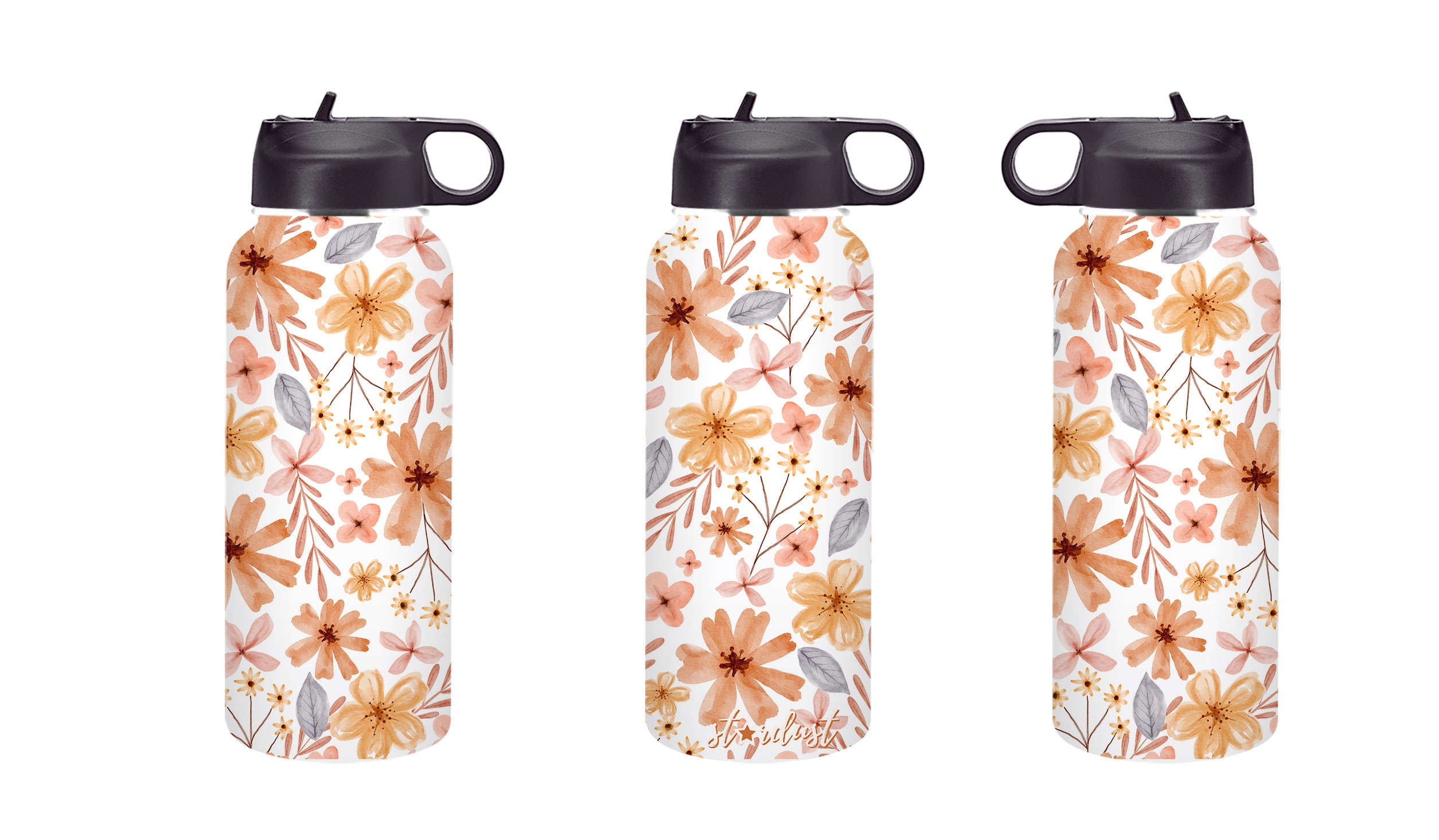 Fall Florals Stainless Steel 32 oz Water Bottle